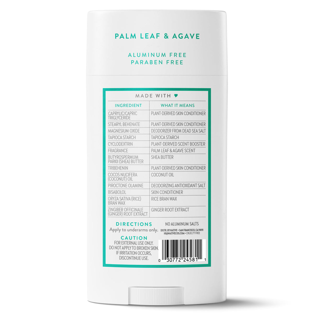 Native Aluminum Free Deodorant large stick packaging details