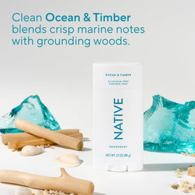 Native Aluminum Free Deodorant Ocean & Timber application on skin