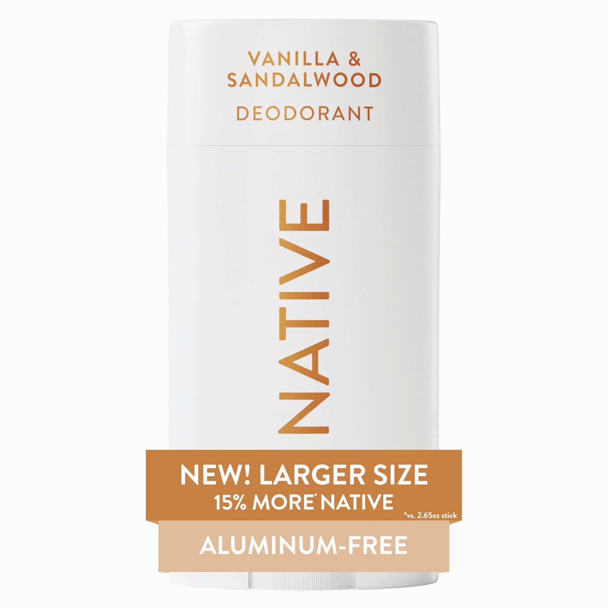 Native Aluminum Free Deodorant Stick Vanilla & Sandalwood front view