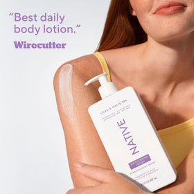 Native Body Lotion 16.5 fl oz with texture on hand