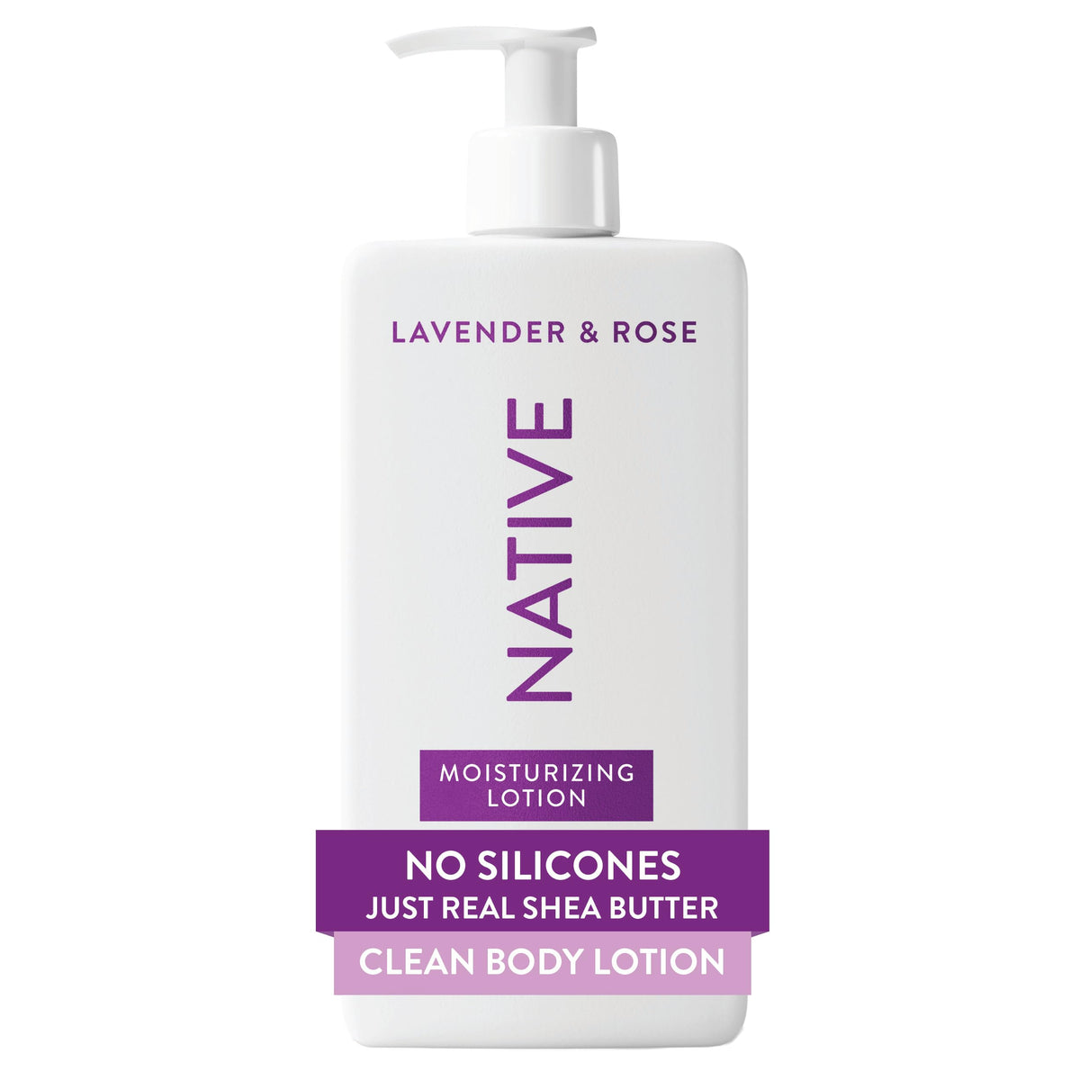 Native Body Lotion Lavender & Rose front view 16.5 fl oz