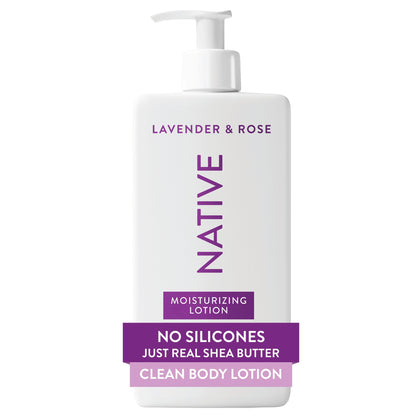 Native Body Lotion Lavender & Rose front view 16.5 fl oz