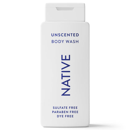 Native Body Wash 18 oz bottle front view, unscented