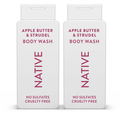 Native Body Wash Apple Butter & Strudel front view, 18 oz bottles