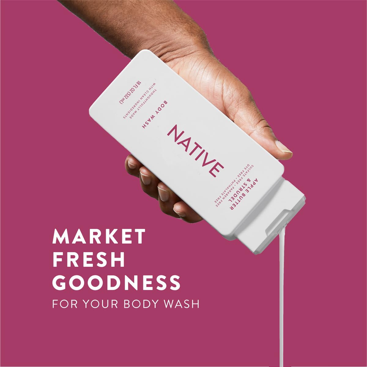 Native Body Wash Apple Butter & Strudel lather on skin