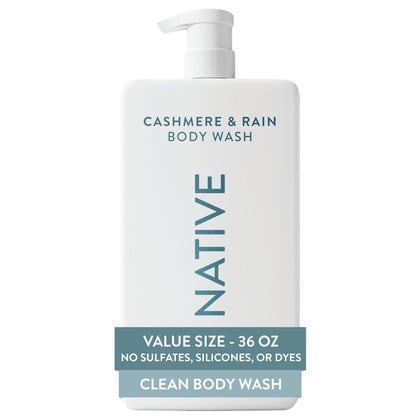 Native Body Wash Cashmere & Rain 36oz pump bottle front view