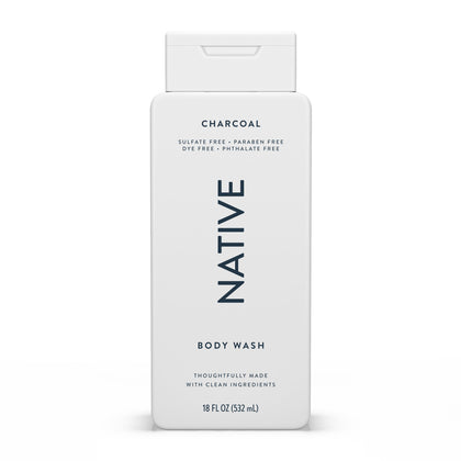 Native Body Wash Charcoal 18 oz front view