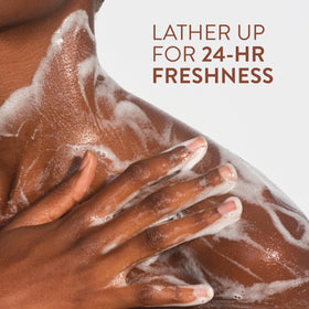 Native Body Wash Coconut & Vanilla 36 oz bottle in a shower setting