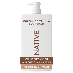 Native Body Wash Coconut & Vanilla 36 oz pump bottle front view