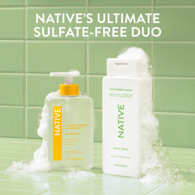 Native Body Wash Cucumber & Mint family shower use