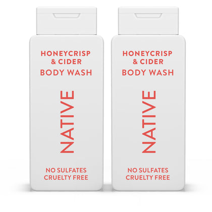 Native Body Wash Honey Crisp & Cider front view, 18 oz bottle