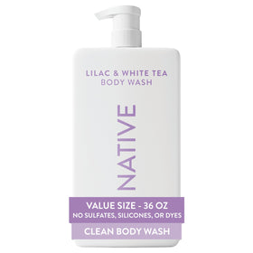 Native Body Wash Lilac & White Tea 36 oz pump bottle front view