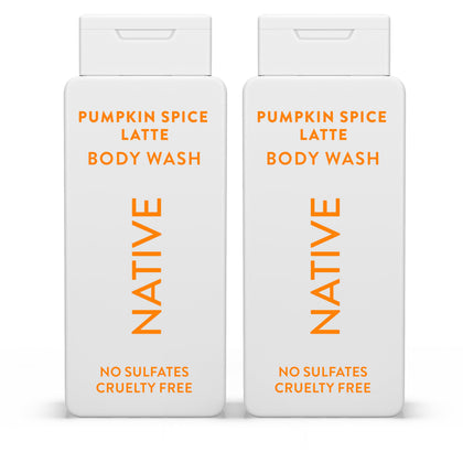 Native Body Wash Pumpkin Spice Latte front view 18 oz bottle