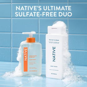 Native Body Wash Sea Salt & Cedar family shower use
