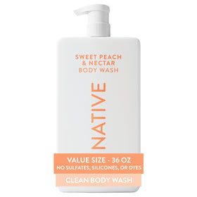 Native Body Wash Sweet Peach & Nectar 36 oz pump bottle front view