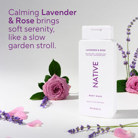 Native Clean Body Wash Lavender & Rose label details