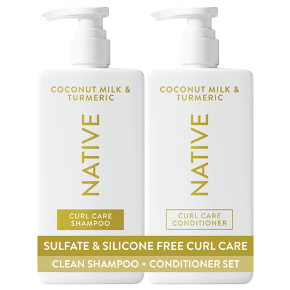 Native Coconut & Turmeric Shampoo and Conditioner Set packaging front view