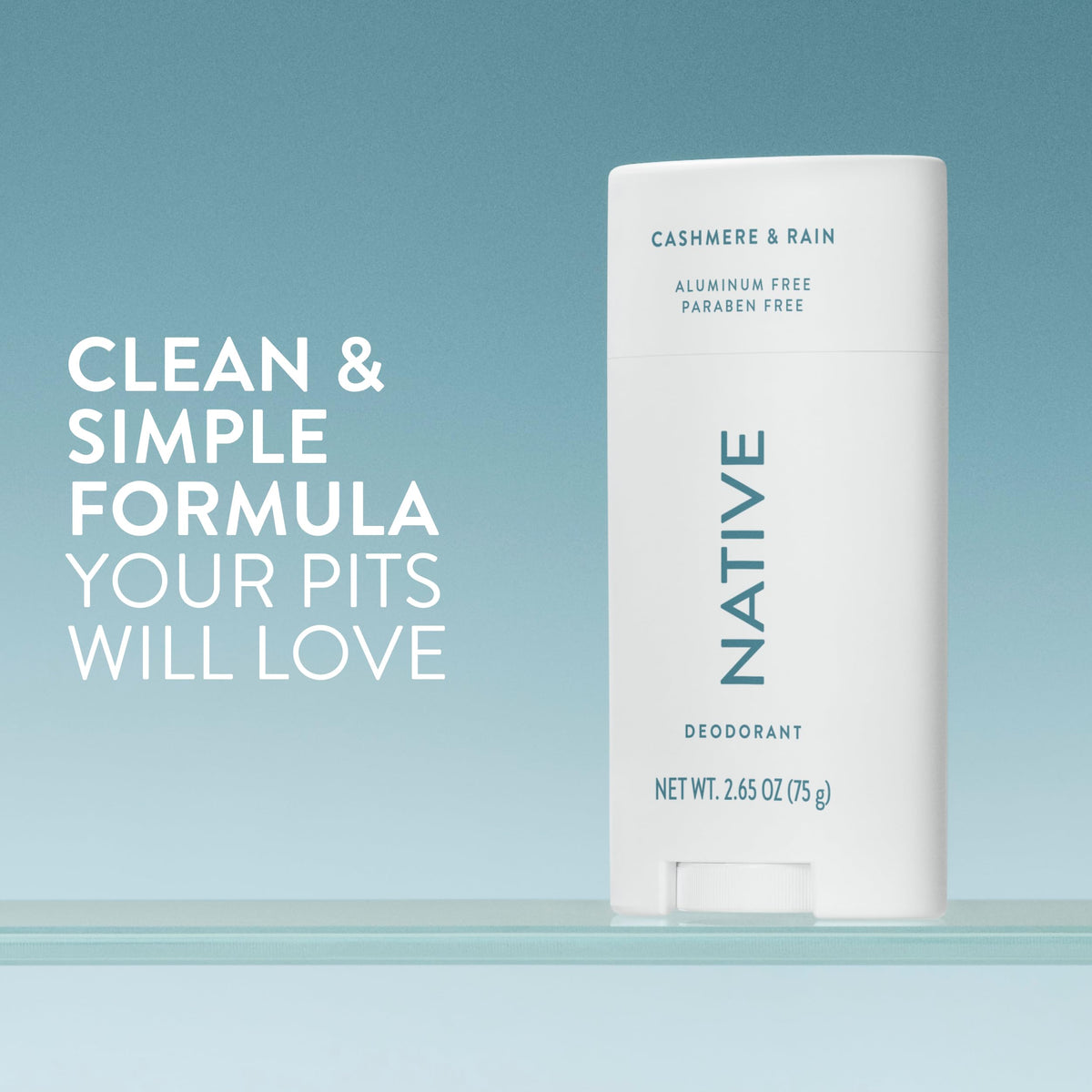 Native Deodorant 72-Hour Odour Control Cashmere & Rain packaging