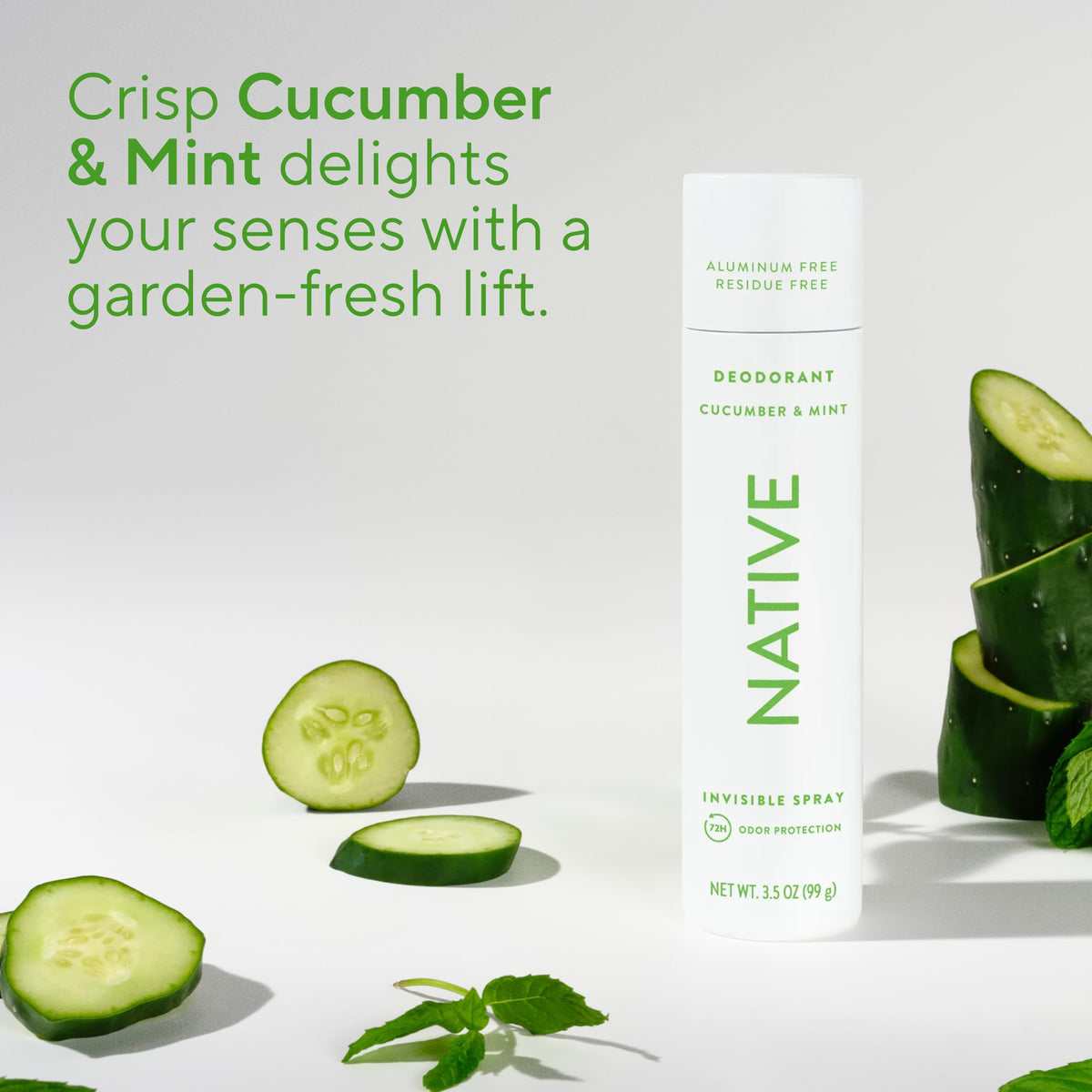 Native Deodorant & Body Spray Cucumber & Mint in lifestyle setting