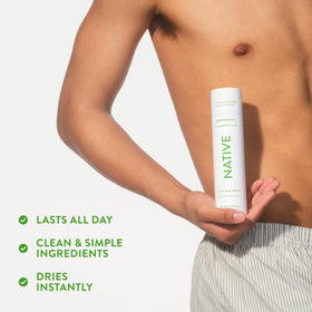 Native Deodorant & Body Spray Cucumber & Mint with ingredients list