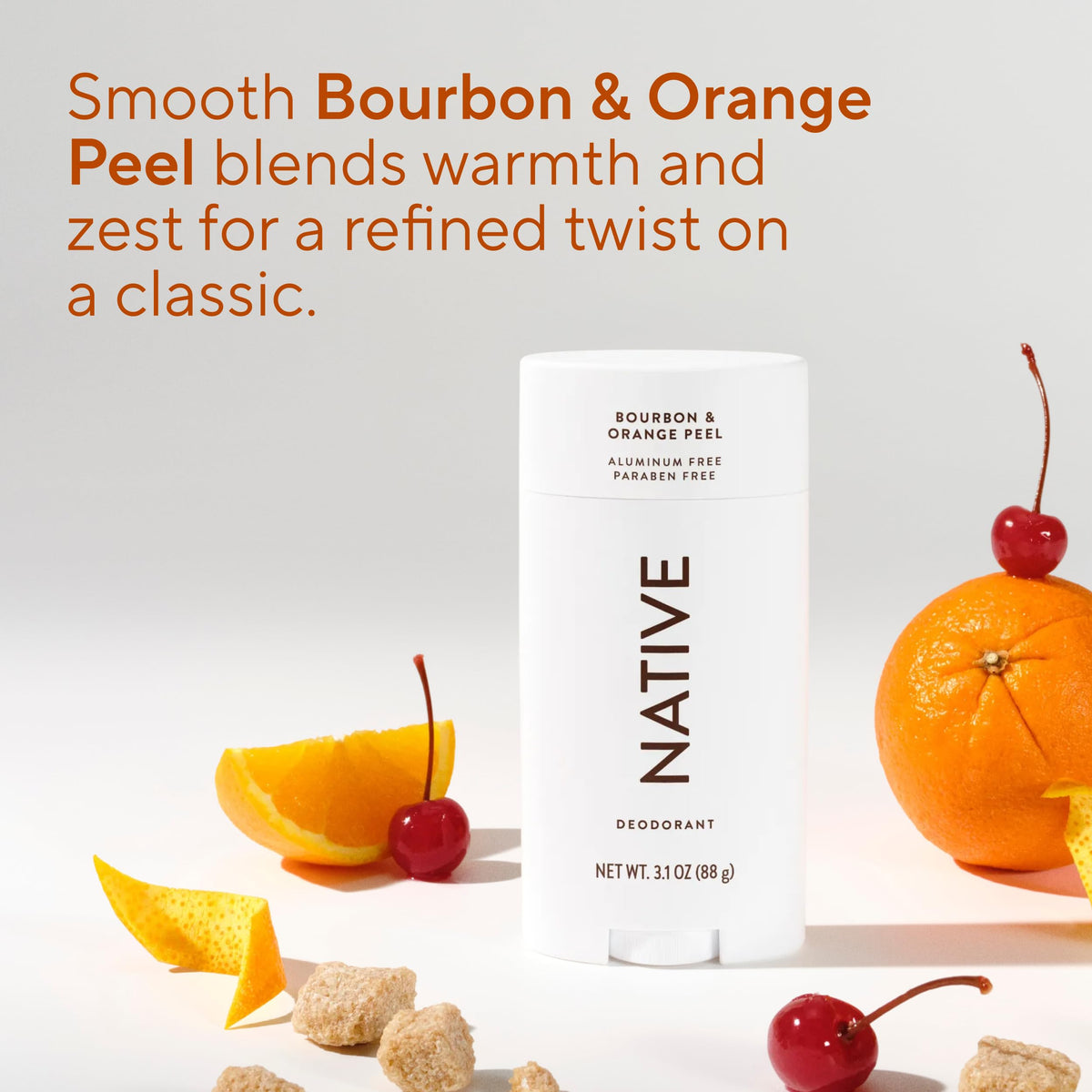 Native Deodorant Bourbon & Orange Peel application on skin