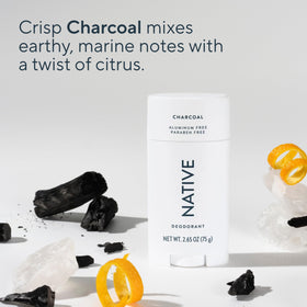 Native Deodorant Charcoal 72-hour odor control application on skin