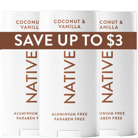 Native Deodorant Coconut & Vanilla 3-Pack front view