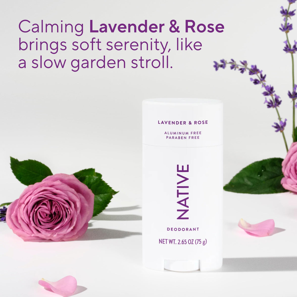 Native Deodorant Lavender & Rose applied on skin