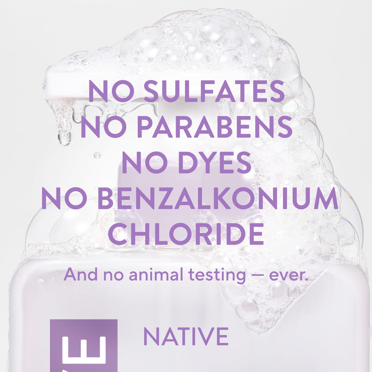Native Liquid Hand Soap 13 oz bottle side view showing pump dispenser