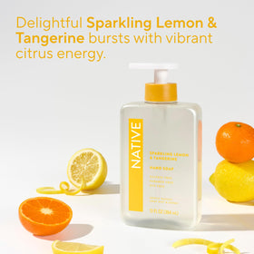 Native Liquid Hand Soap Sparkling Lemon & Tangerine bottle back view