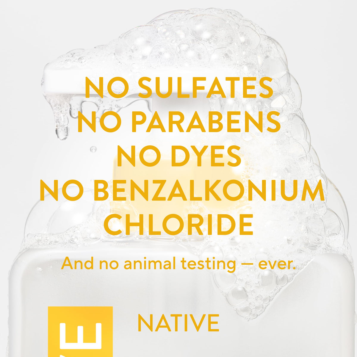 Native Liquid Hand Soap Sparkling Lemon & Tangerine bottle side view