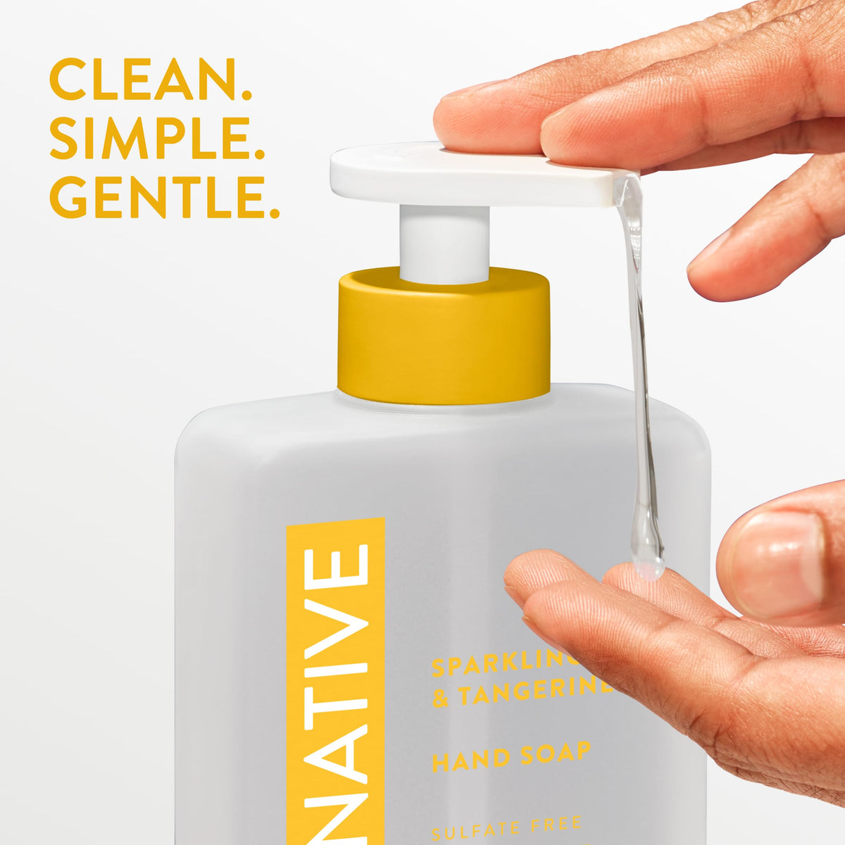 Native Liquid Hand Soap Sparkling Lemon & Tangerine in a kitchen setting