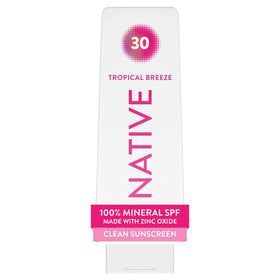 Native Mineral Sunscreen Lotion SPF 30 front view with Tropical Breeze scent