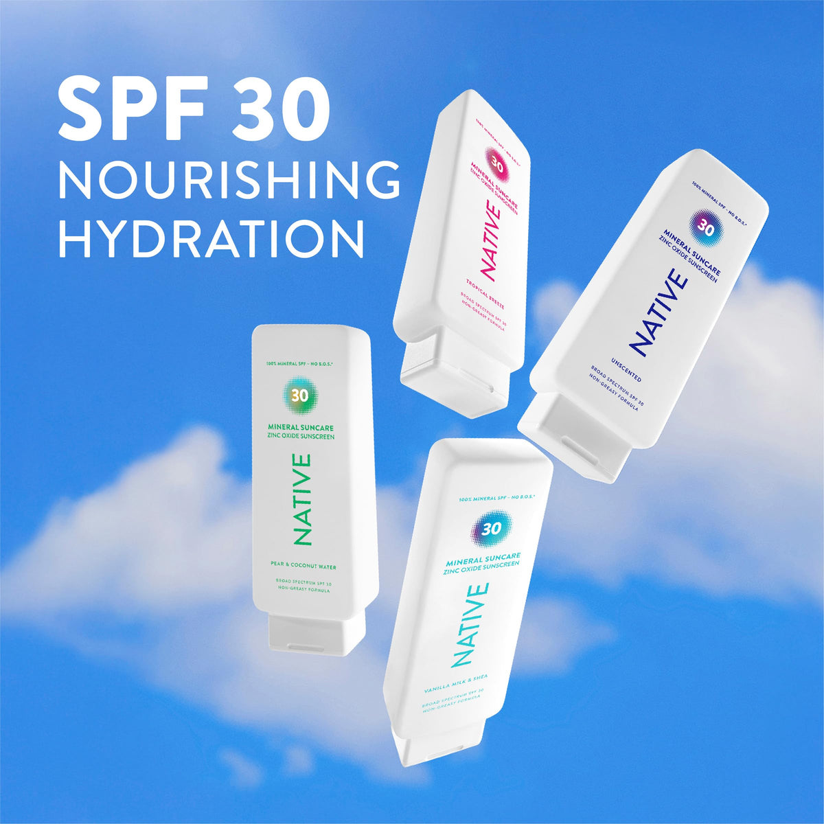 Native Mineral Sunscreen Lotion SPF 30 in hand outdoors