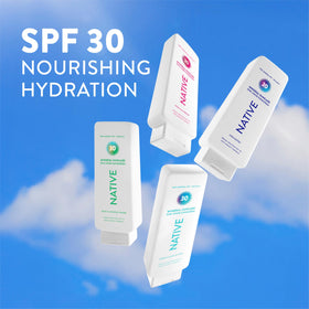 Native Mineral Sunscreen Lotion SPF 30 in hand outdoors