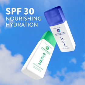 Native Mineral Sunscreen Spray SPF 30 alongside beach accessories