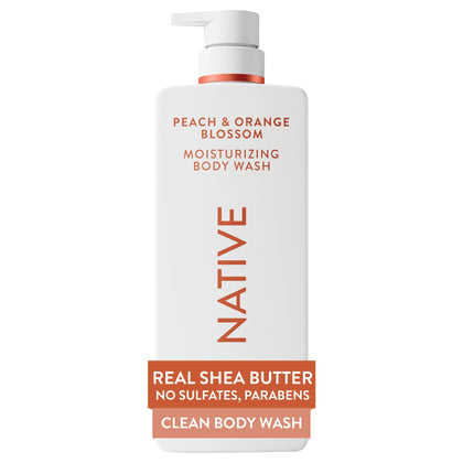 Native Moisturizing Body Wash front view 22 fl oz with peach scent