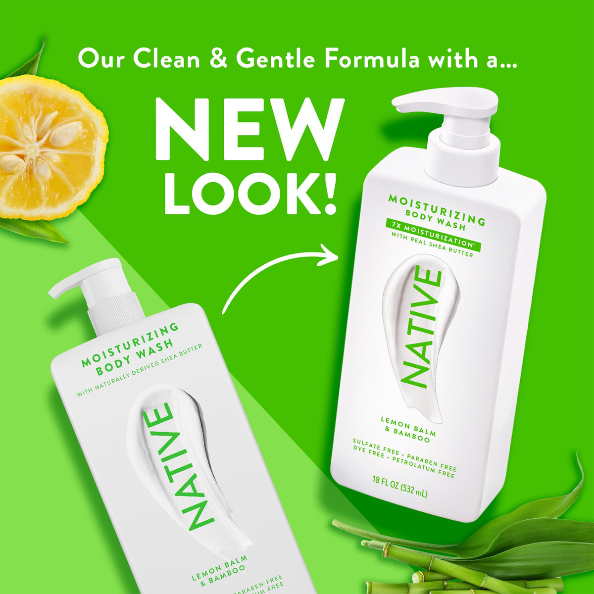 Native Moisturizing Body Wash with shea butter ingredients