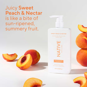 Native Moisturizing Shampoo Sweet Peach & Nectar with fresh peaches