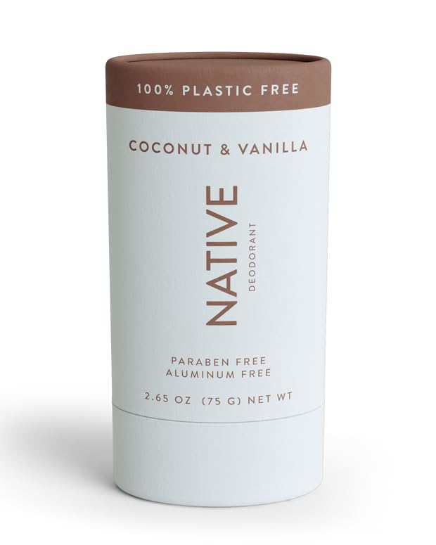 Native Plastic Free Deodorant Coconut & Vanilla front view in packaging