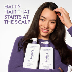 Native Scalp Detox Shampoo Lavender Cloud & Vanilla with lavender flowers