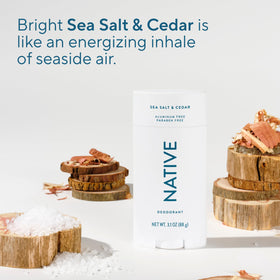 Native Sea Salt & Cedar Deodorant large stick top view