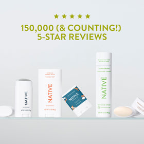 Native Sensitive Deodorant next to natural ingredients