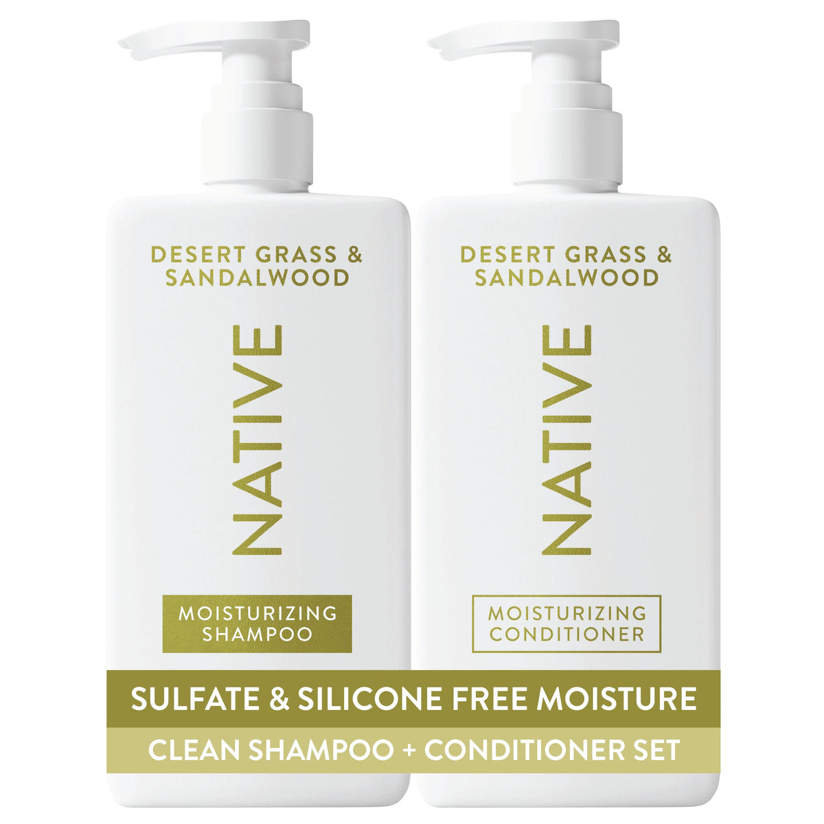 Native Shampoo and Conditioner Set front view with 16.5 fl oz bottles