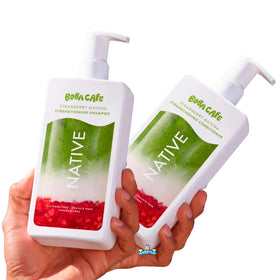 Native Strawberry Matcha Shampoo and Conditioner front view