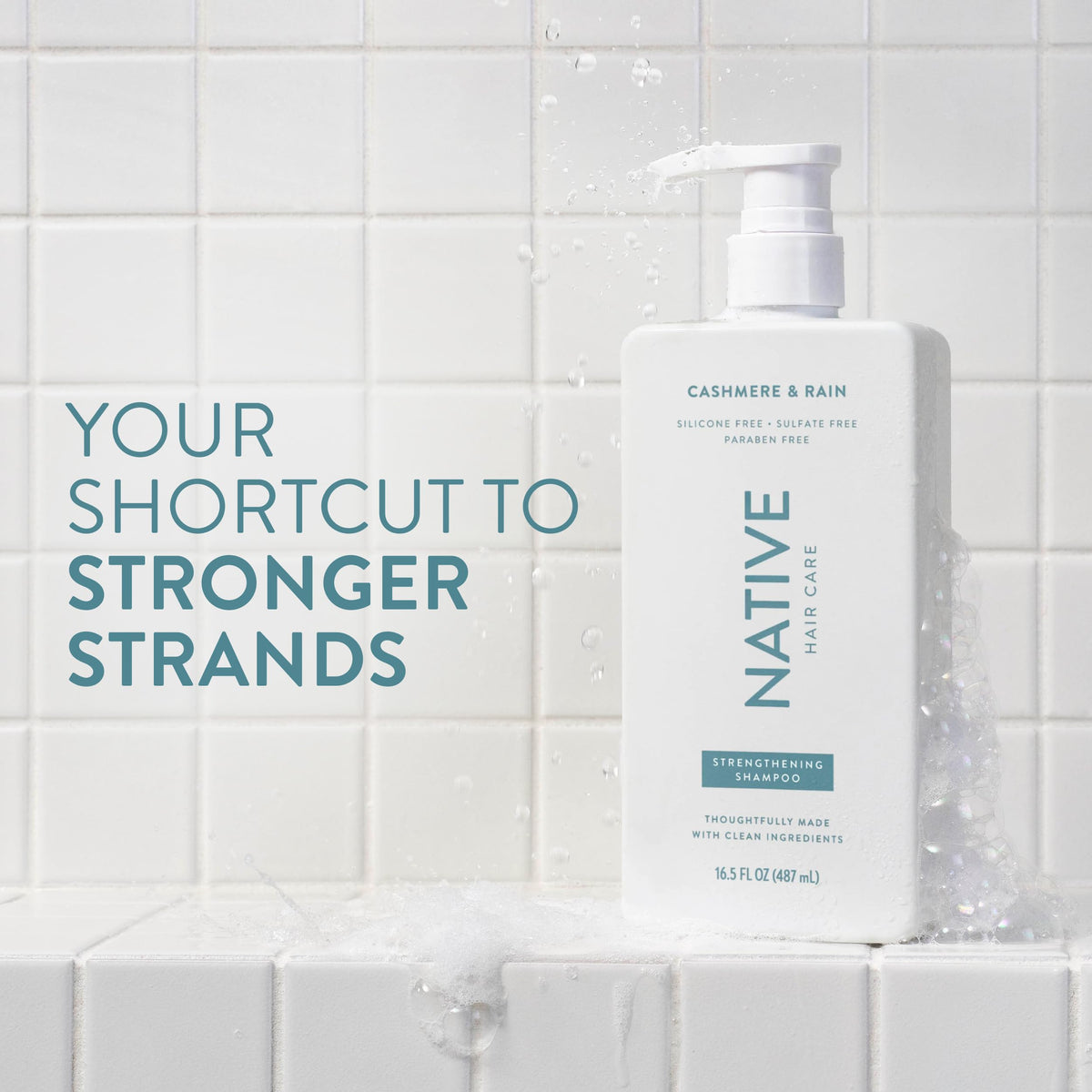 Native Strengthening Shampoo Cashmere & Rain side view