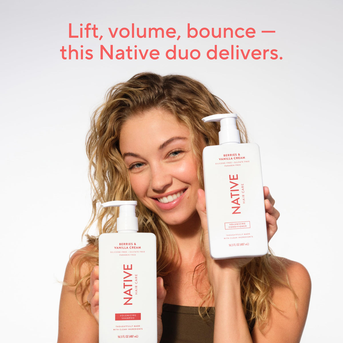 Native Volumizing Shampoo Berries & Vanilla Cream packaging details