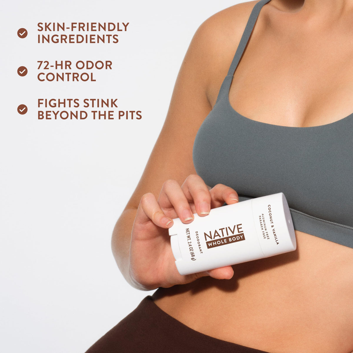 Native Whole Body Deodorant Coconut & Vanilla in lifestyle setting