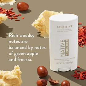 Native Whole Body Deodorant Sandalwood & Shea Butter application on skin