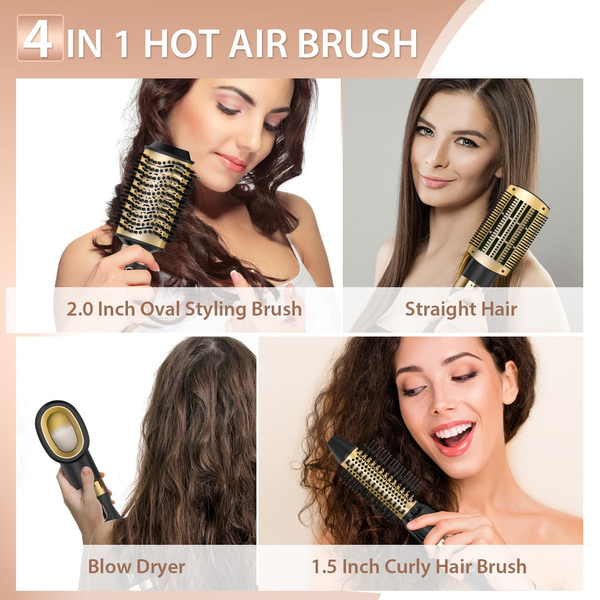 Natrial Hair Dryer Brush with ceramic coating and bristles